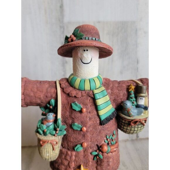Lang & Wise Red Cap Coat AS IS 1998 snowman bird figure Xmas decor - Picture 2 of 7